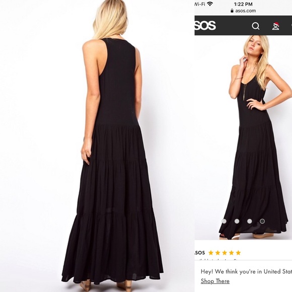 asos tiered maxi dress